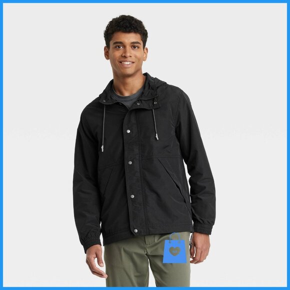 Medium - Mens Elevated Rain Coat - Goodfellow Co - Black - Picture 6 of 7